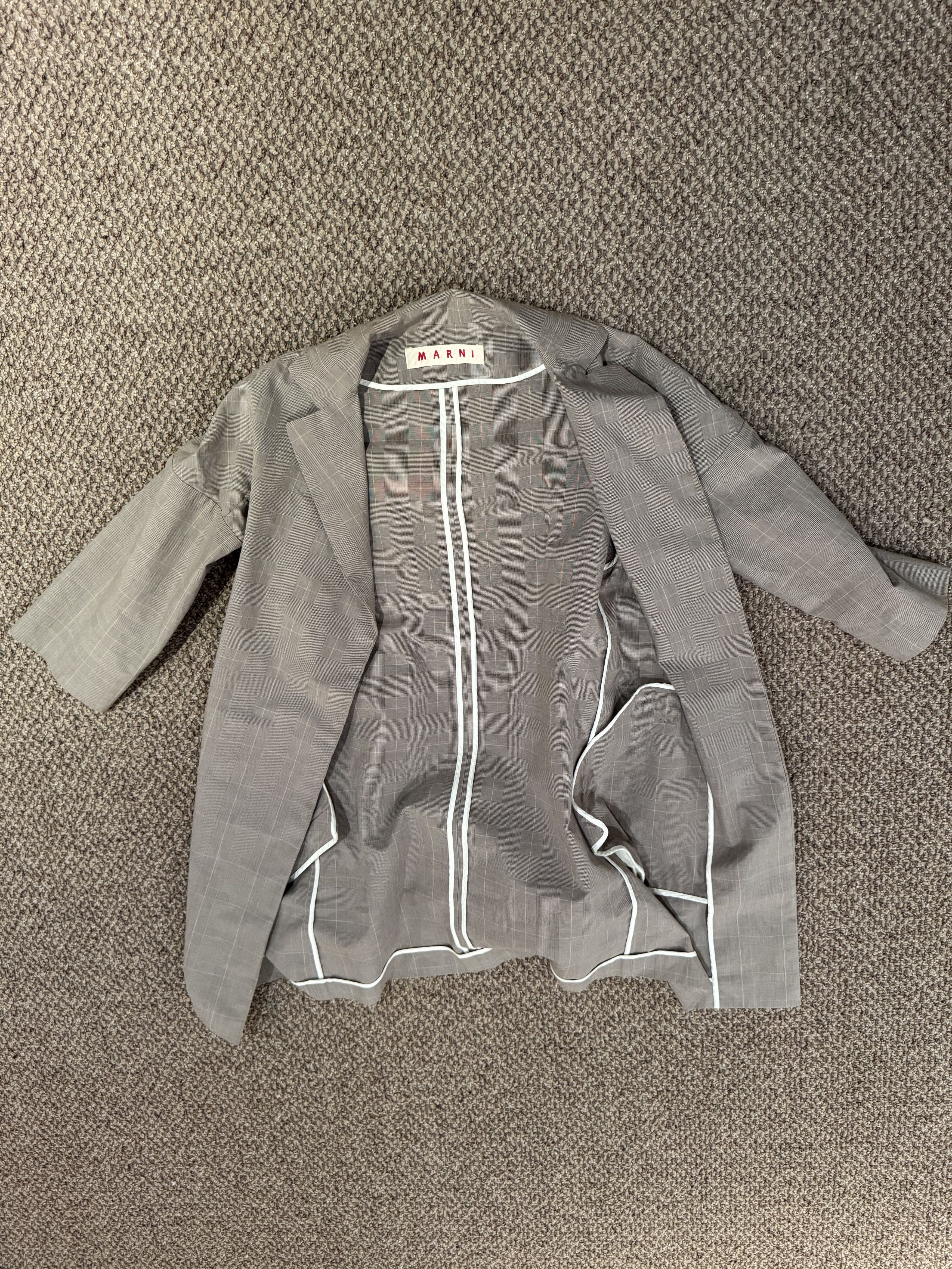 Marni Marni Glen Check Cotton Coat (Beige, Size 38) Size XS / US 0-2 / IT 36-38 - 1 Thumbnail