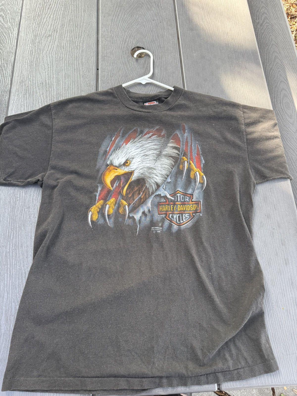 Harley Davidson 1990 Harley Davidson 3D Emblem Vintage Size US XL / EU 56 / 4 - 1 Thumbnail