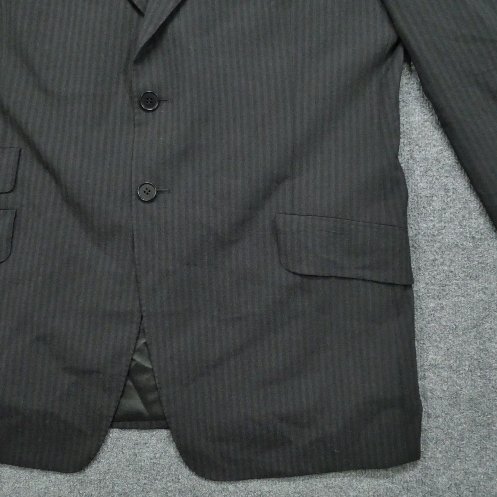 Paul Smith VINTAGE Paul Smith Blazer Mens 46 Black Wool Striped Jacket Overcoat Classic 6/10 Italian Size 46R - 3 Thumbnail