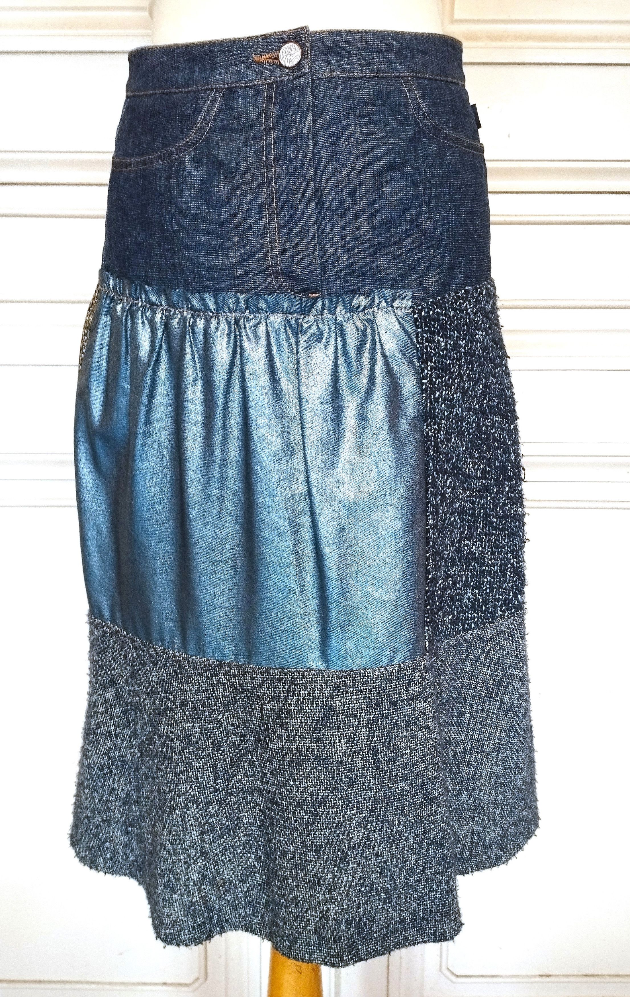 Christian Lacroix Christian Lacroix Jupe Denim Laine Schintz TXS/S Size 25" / US 0 / IT 36 - 6 Thumbnail