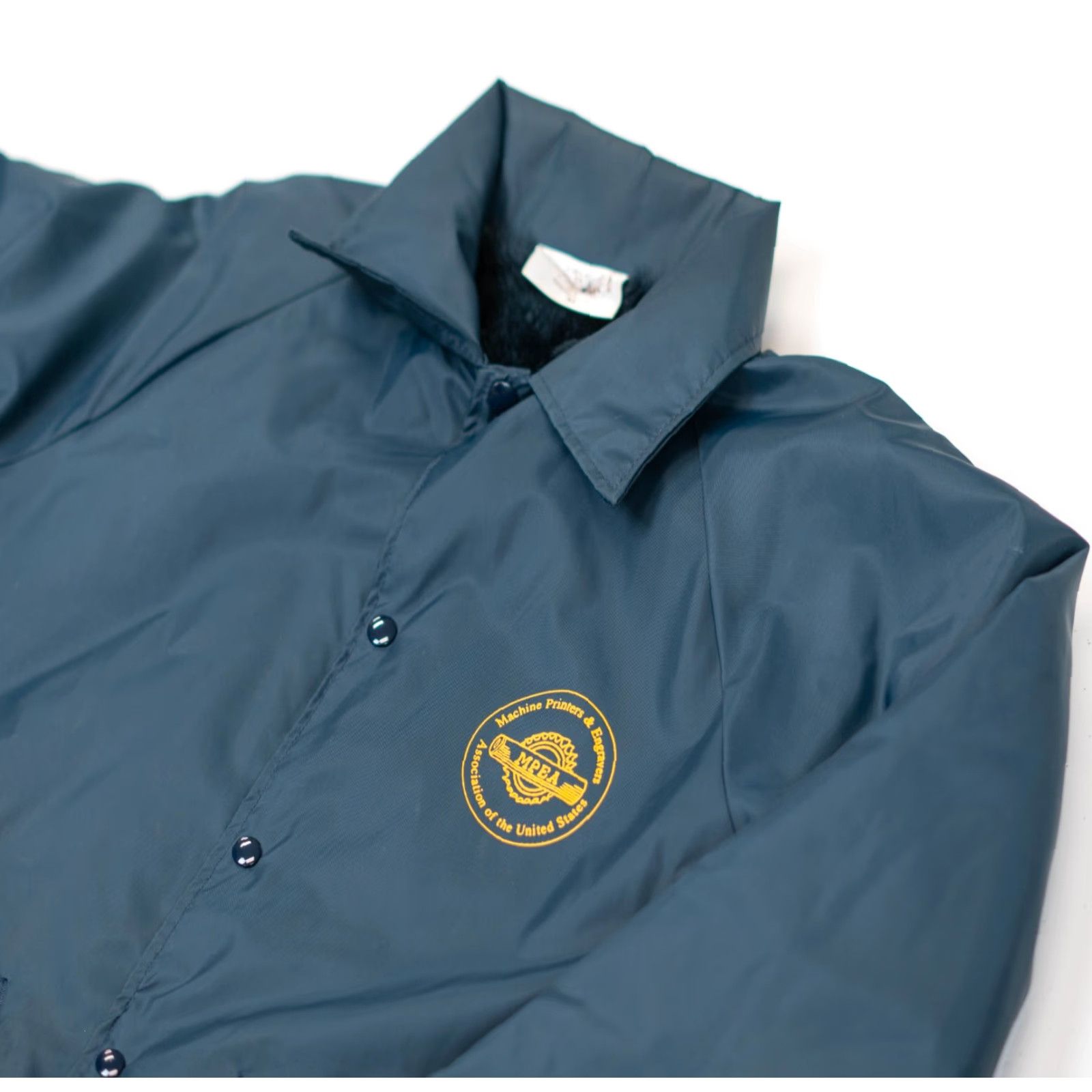 Vintage VINTAGE Union Satin MPEA Jacket Bomber Jacket Mens M Blue Satin Logo Pockets 80s USA 70's Pattern 23in Chest Mid-Length"} Size US M / EU 48-50 / 2 - 2 Thumbnail