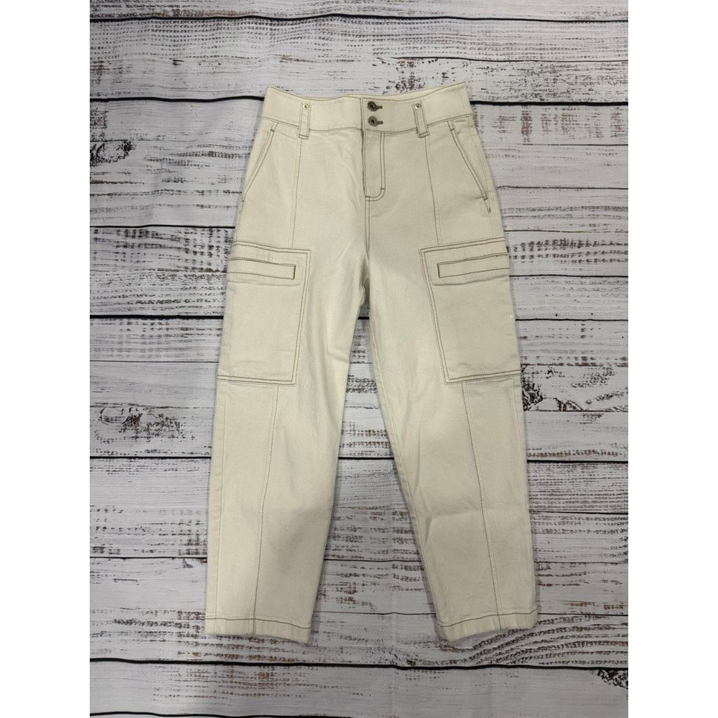 Carven CARVEN Women's Beige Cargo Ankle Denim Jeans Size 2 Size 26" / US 2 / IT 38 - 2 Thumbnail