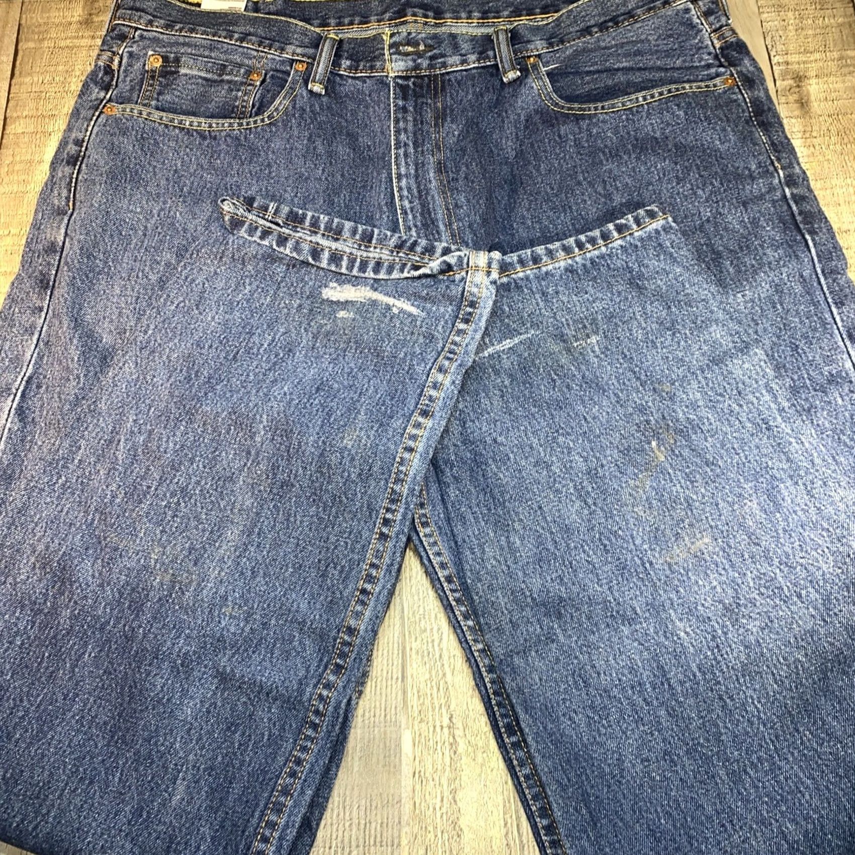 Levi's Levi's 550 Relaxed Fit Straight Leg Jeans Mens 42X32 Blue Denim 5-Pocket Belt Loops Wool? Size US 42 / EU 58 - 4 Thumbnail