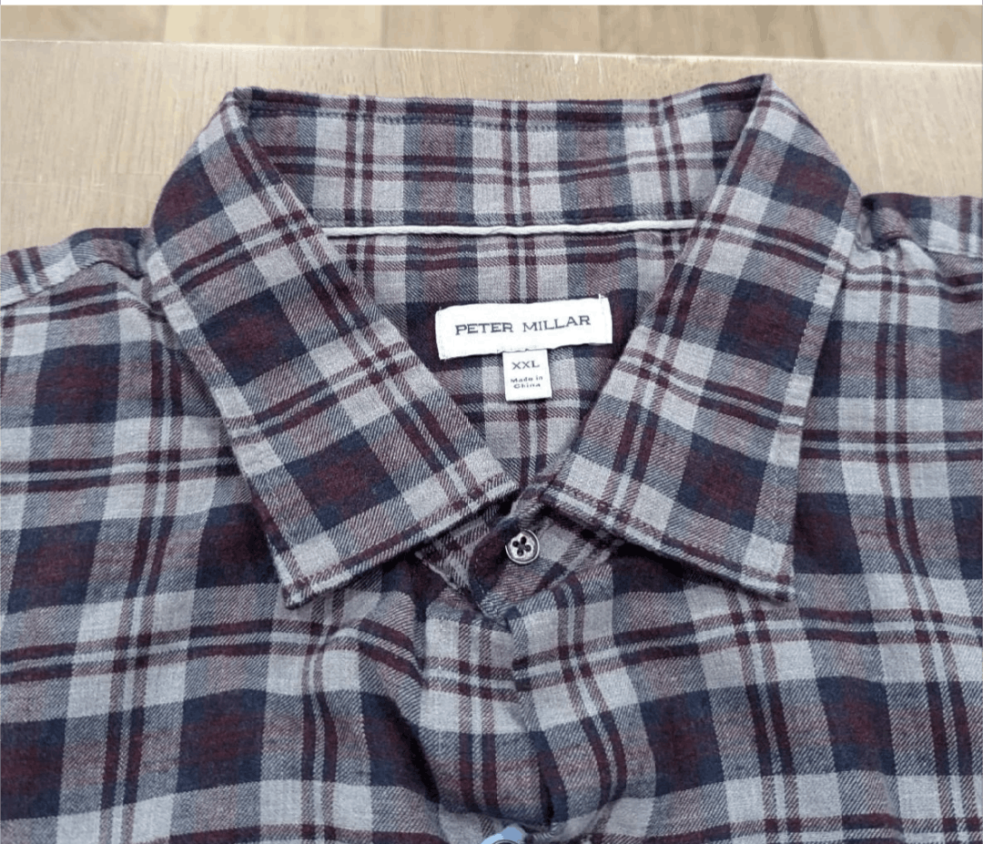 Peter Millar Peter Millar "Maywood" Plaid LS Button Up Shirt Gray 2XL Size US XXL / EU 58 / 5 - 2 Thumbnail
