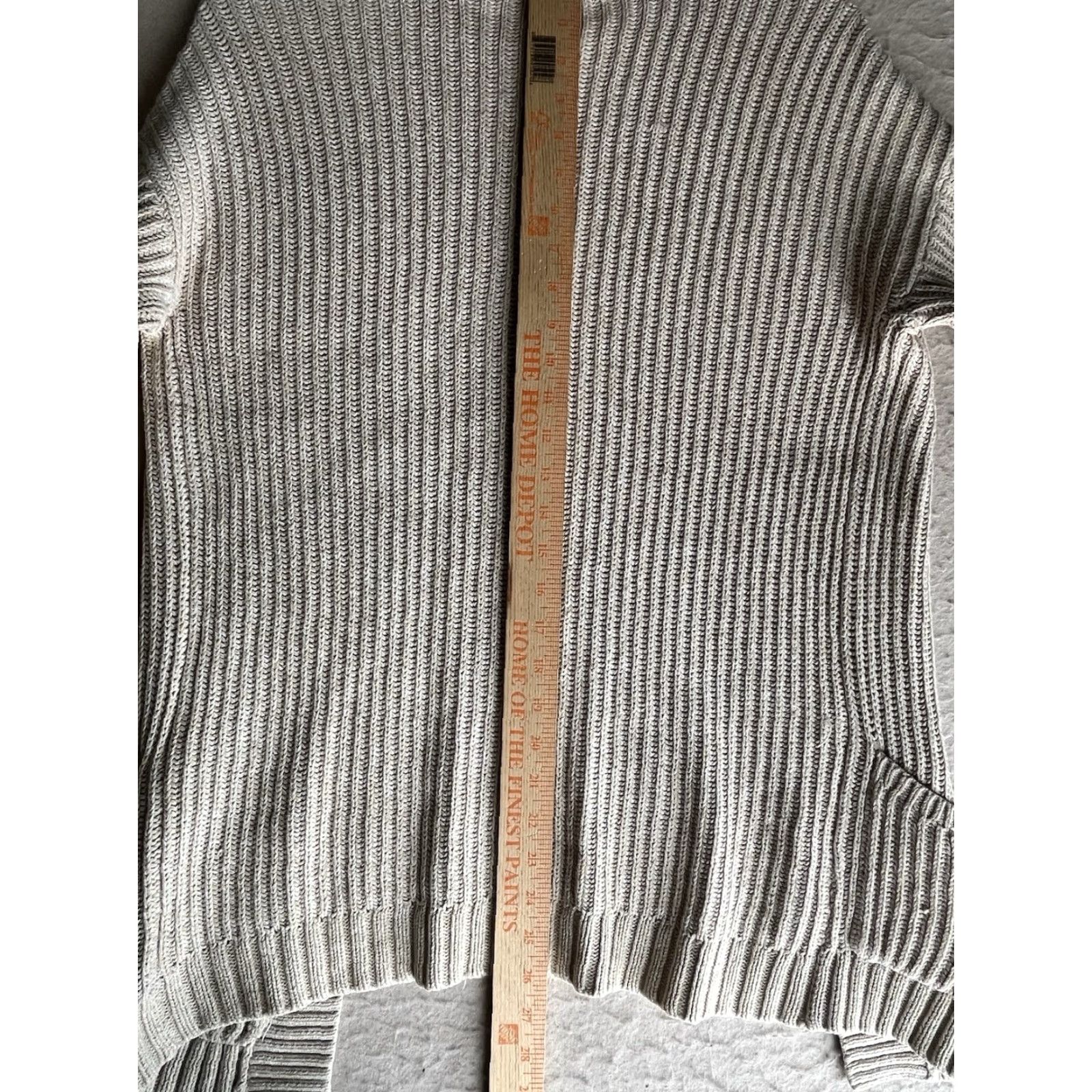 Express Express Womens Cardigan Open Front XSmall Tan Beige Knit Pocket Pockets Ivory Cotton Lightweight All Seasons Sweater Woman size XS Size XS / US 0-2 / IT 36-38 - 4 Thumbnail