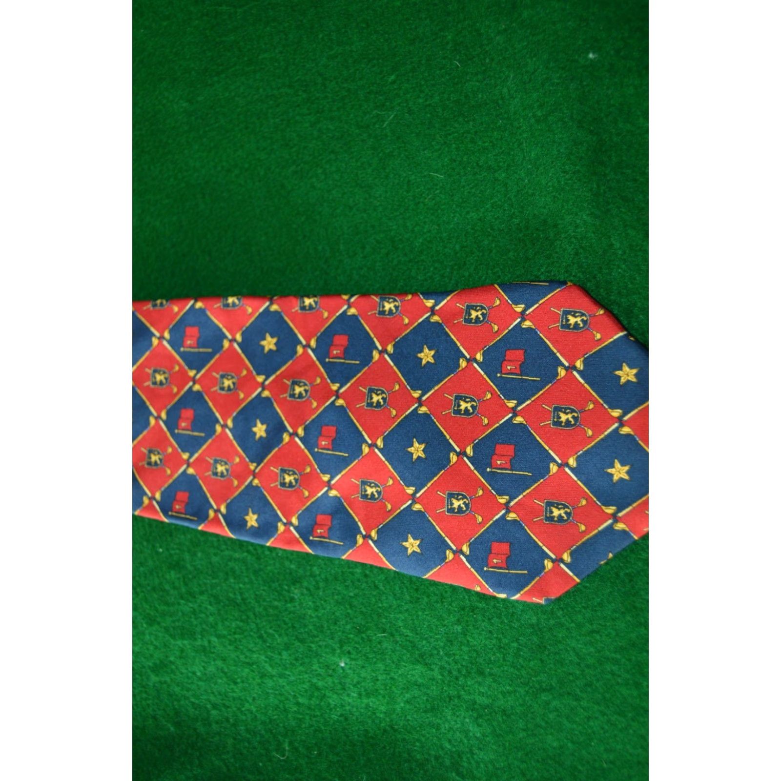 Tommy Hilfiger Tommy Hilfiger Men's Tie Red and Blue Silk Geometric Italy USA Silk Tie Red Blue Tommy Hilfiger Size ONE SIZE - 2 Thumbnail