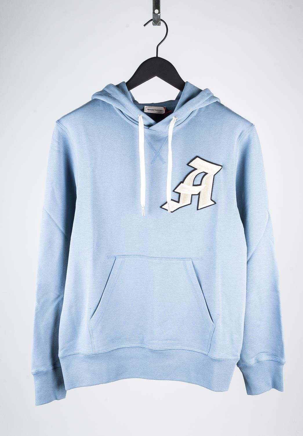 image of Alexander Mcqueen Blue A Letter Men New Hoodie Jumper, H4063 (Size Medium)