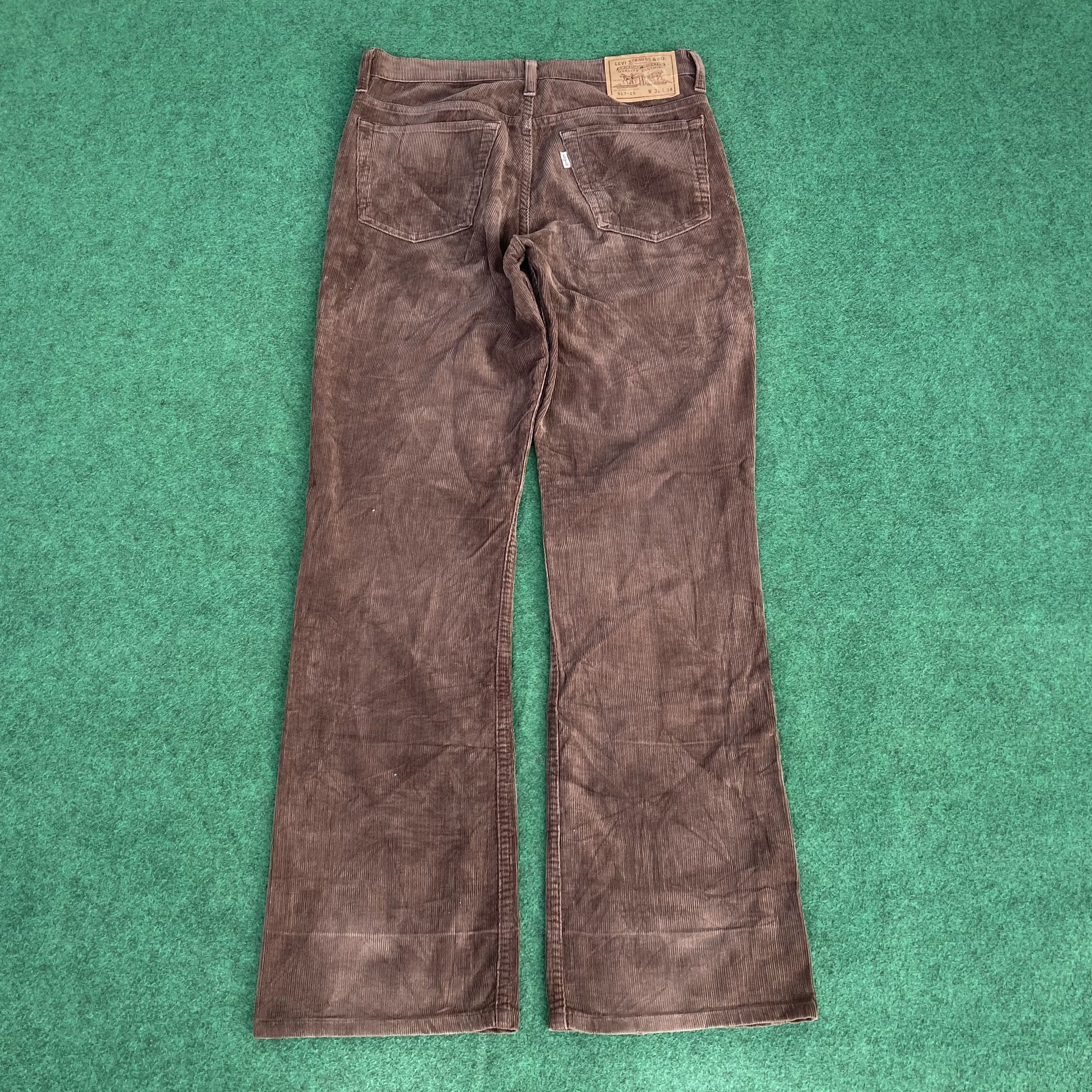 Levi's × Vintage Levis 517 Denim Flared Brown Corduroy Bootcut Jeans Size US 30 / EU 46 - 10 Thumbnail