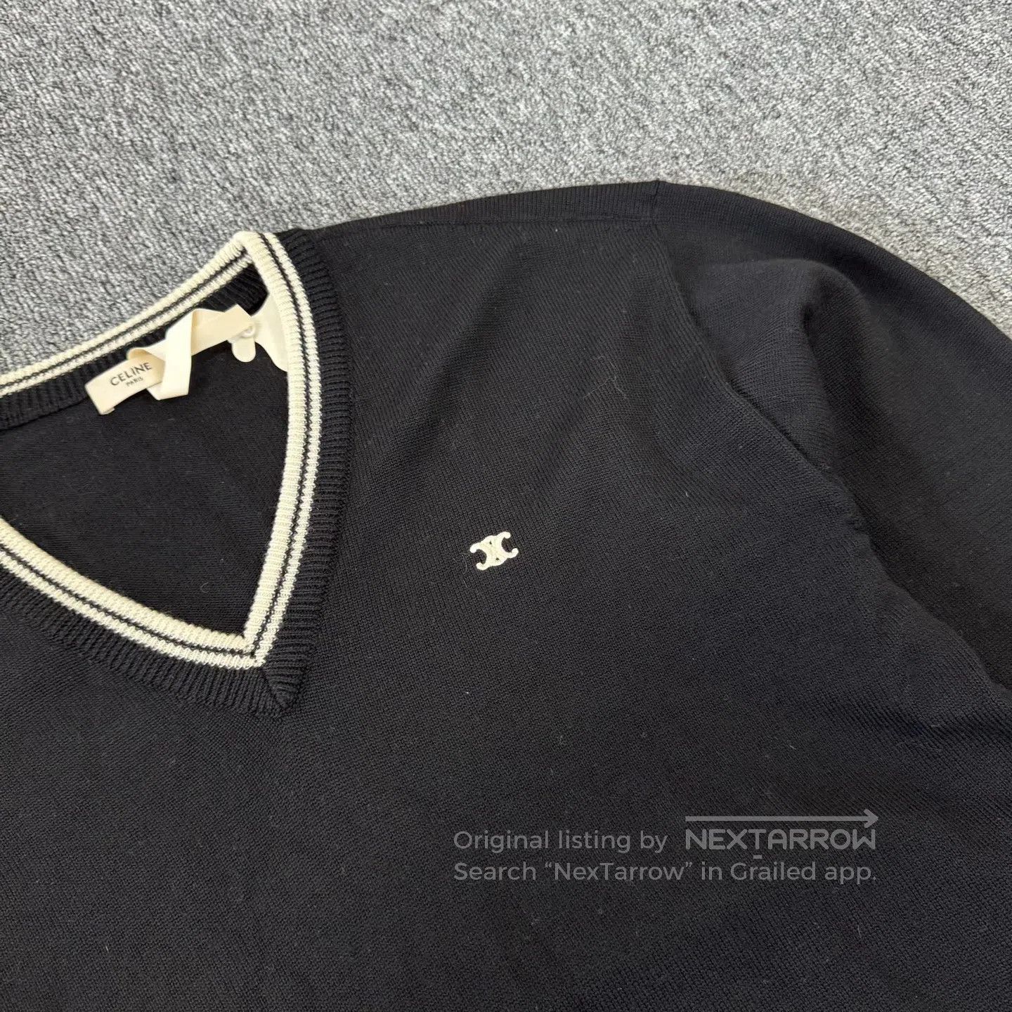 Celine CELINE Embroidered V-neck sweater| Size US L / EU 52-54 / 3 - 4 Thumbnail