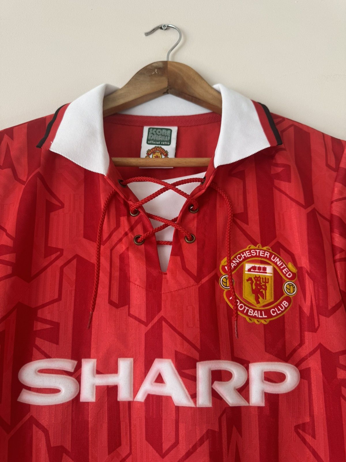 Vintage Vintage Manchester United 1992-1994 Score Draw Soccer Jersey Size US M / EU 48-50 / 2 - 6 Thumbnail