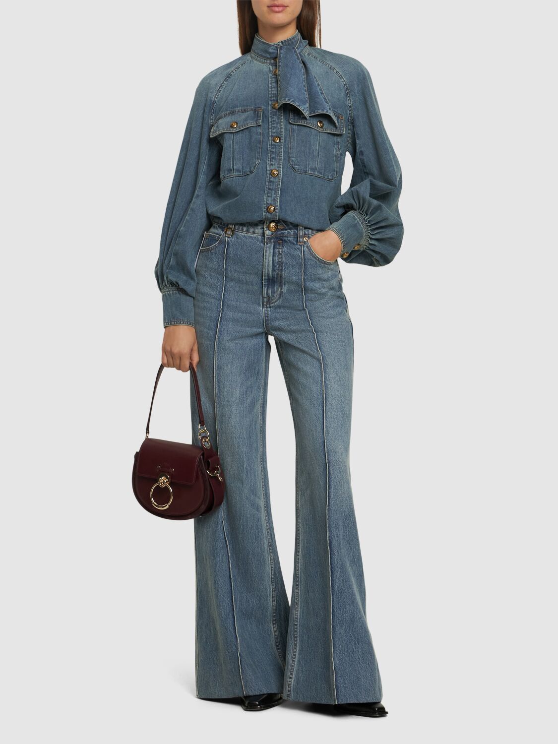 Zimmermann o1s22i1n1024 Illustration Wide Leg Jeans in Blue Size 25" / US 0 / IT 36 - 2 Thumbnail