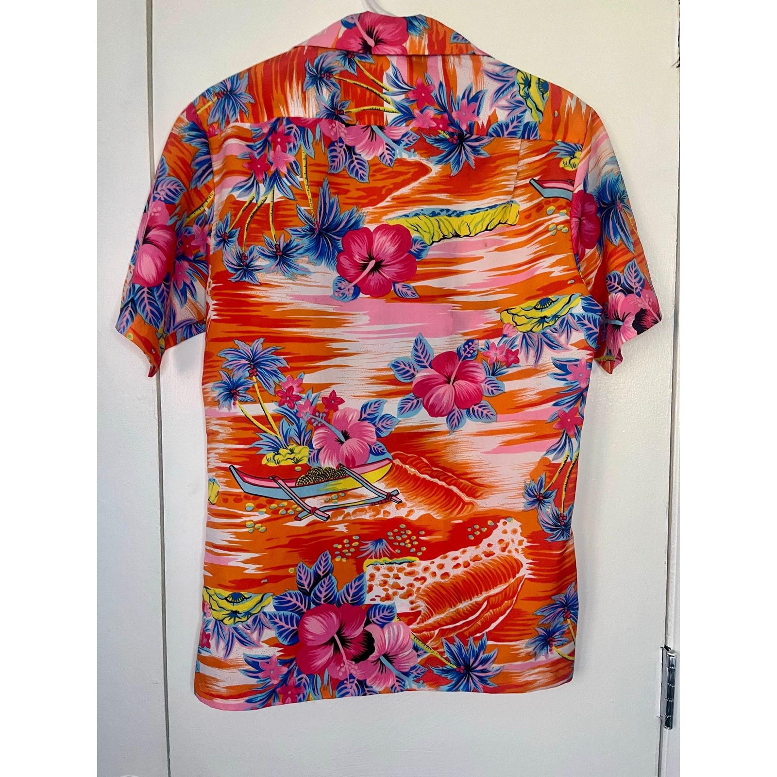Vintage Vintage 60 Pomare Hawaii Orange Tiki Floral Blouse Small Med Size US S / EU 44-46 / 1 - 3 Thumbnail