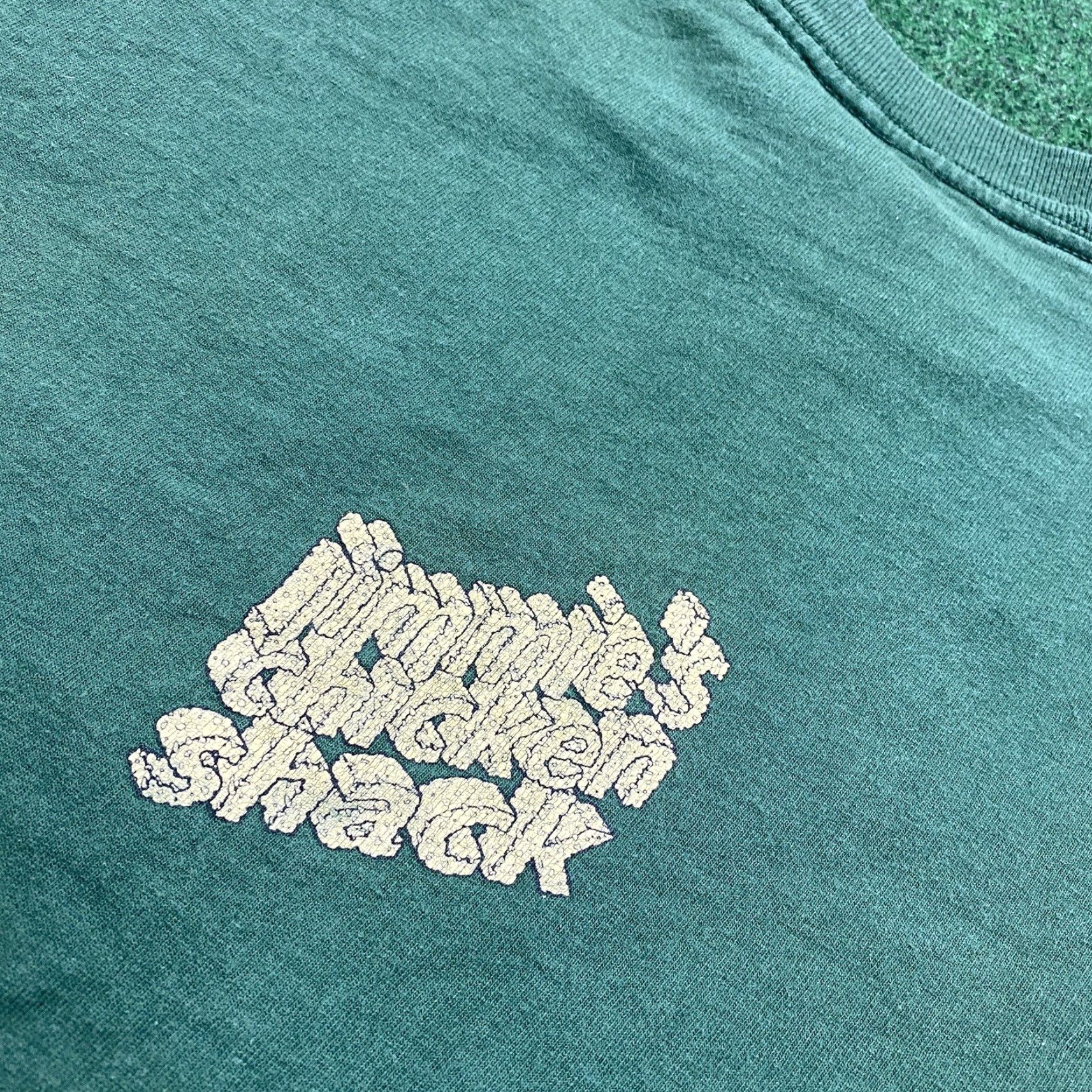 Vintage VINTAGE Jimmies Chicken Shack Shirt Mens XL Green 90S GET BAKED Punk Band Tee Size US XL / EU 56 / 4 - 5 Thumbnail