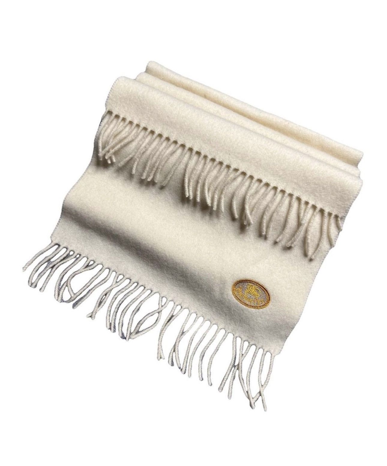 Burberry Scarf Burberry's Vintage Cream Embroidered Logo 🧣 Size ONE SIZE - 1 Thumbnail