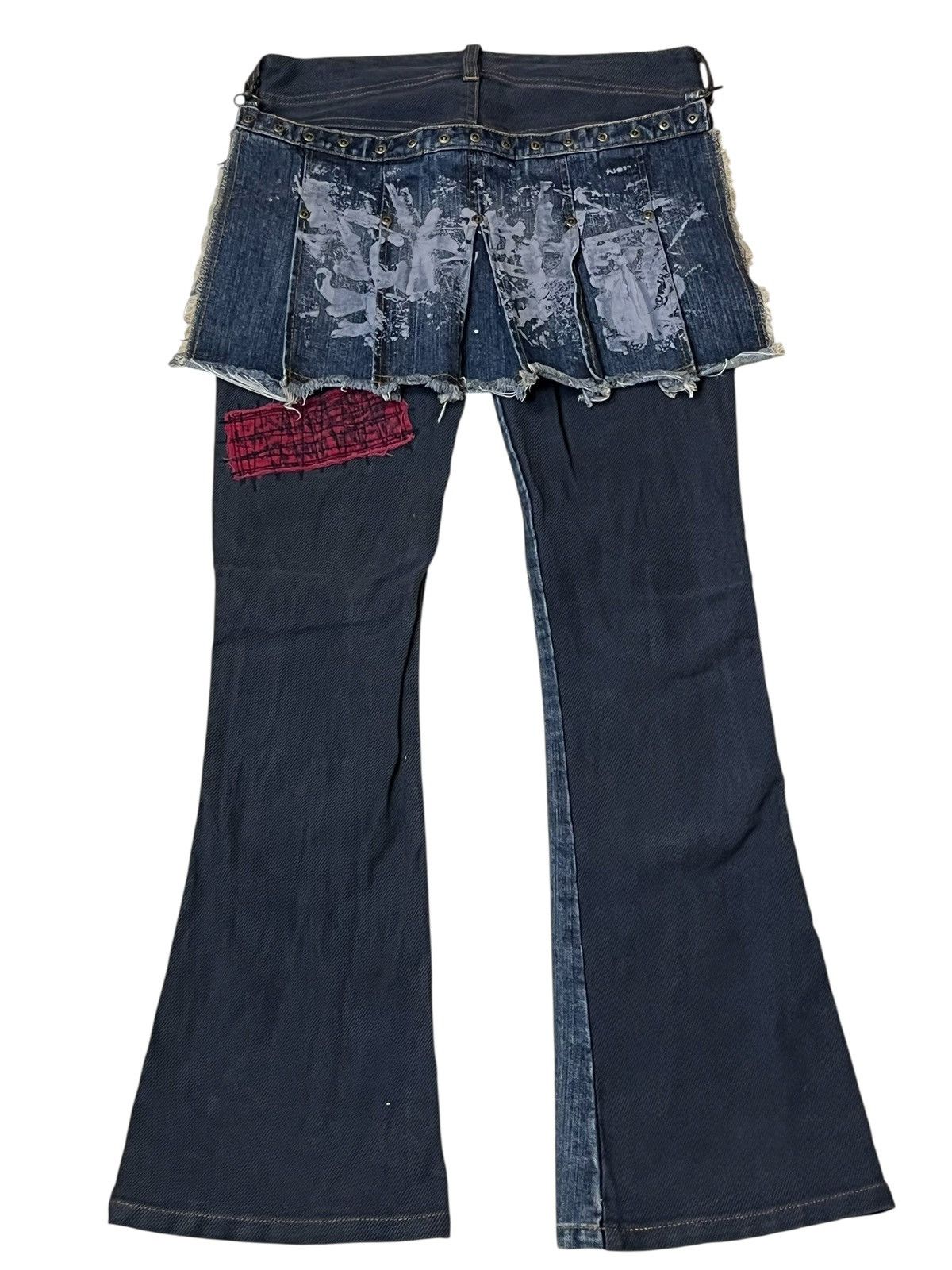 Japanese Brand Sick ALGONQUINS punk gothic bondage flared distressed jeans Size US 30 / EU 46 - 3 Thumbnail