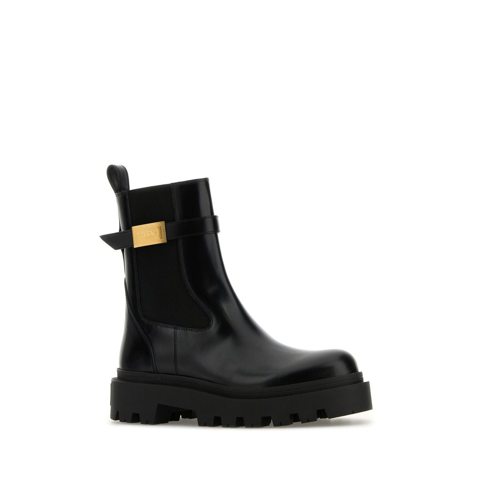 Versace VERSACE Alba Black Leather Ankle Boots New & Authentic (Wome Size US 7 / IT 37 - 2 Thumbnail
