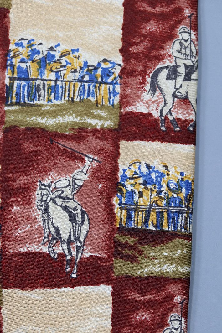 Other Luigi Panza Vintage Italian Silk Tie with Polo Match Scene Size ONE SIZE - 8 Thumbnail