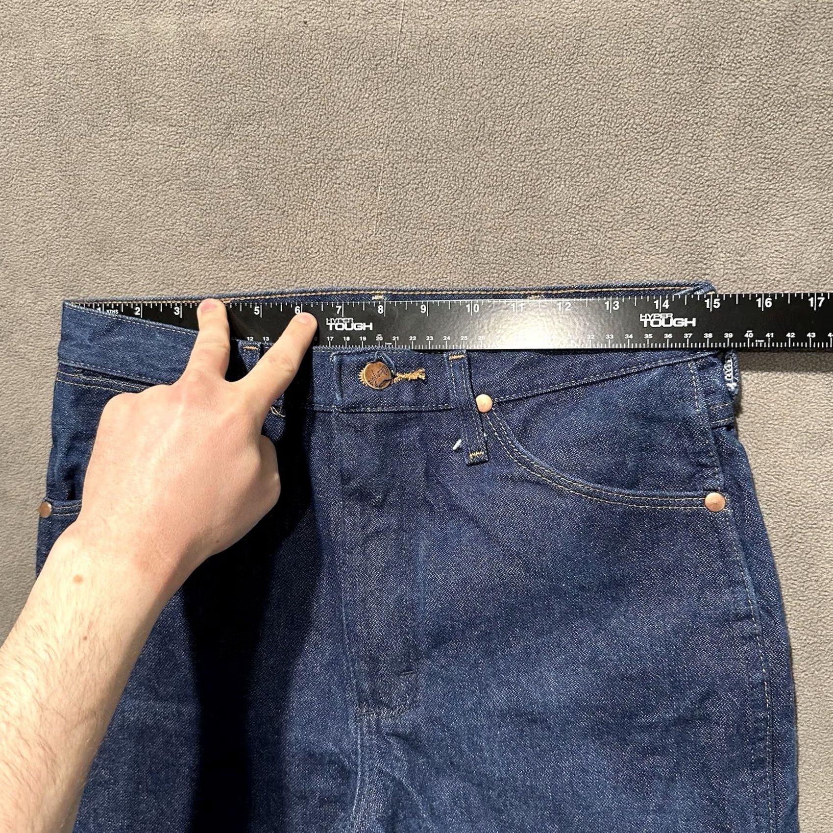 Wrangler Wrangler Jeans Men 31x34 Slim Fit Blue Western Cowboy Cut - Good Condition Size US 31 - 7 Thumbnail