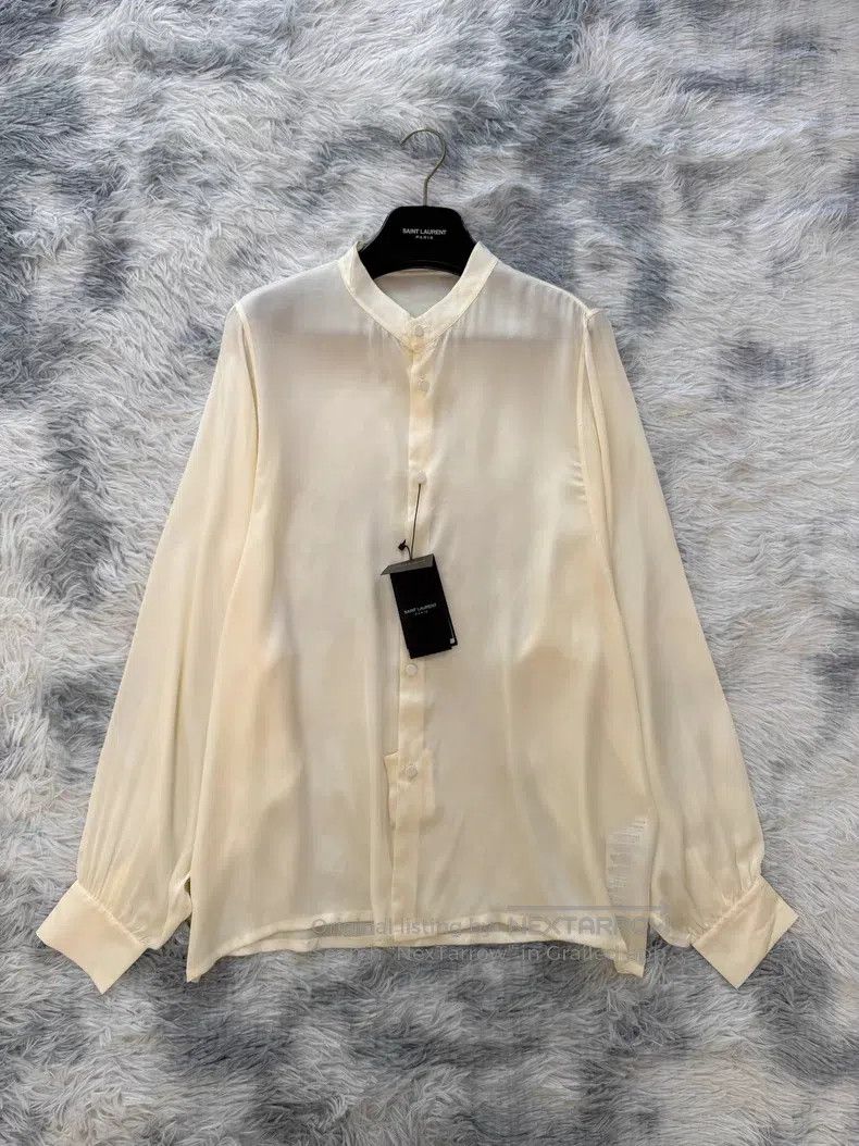 Saint Laurent Paris Saint Laurent Paris Silk Satin Shirt i Size XS / US 0-2 / IT 36-38 - 1 Thumbnail