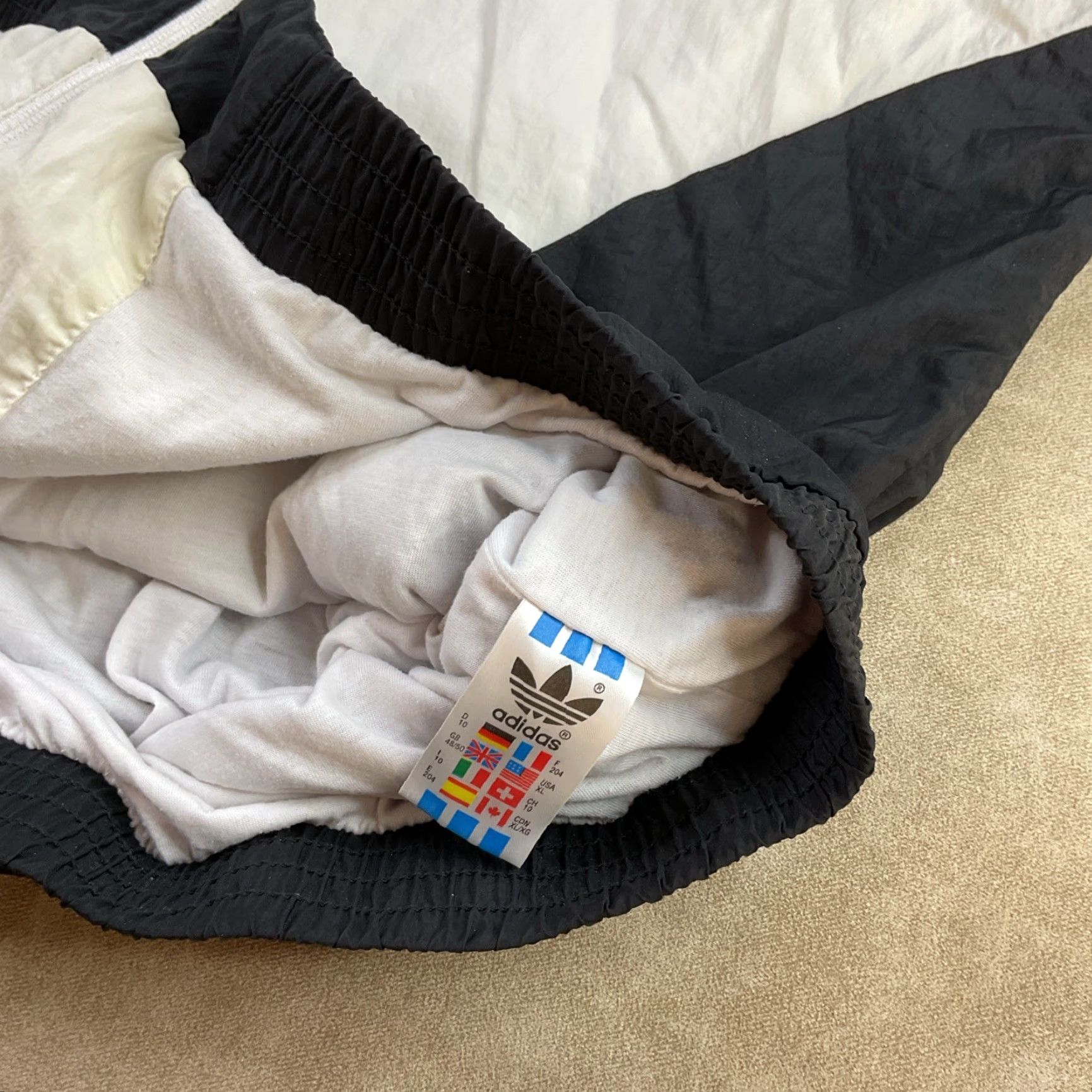 VINTAGE adidas Jacket 80s 90s Windbreaker Nylon Lined Colorblock XL Multicolor