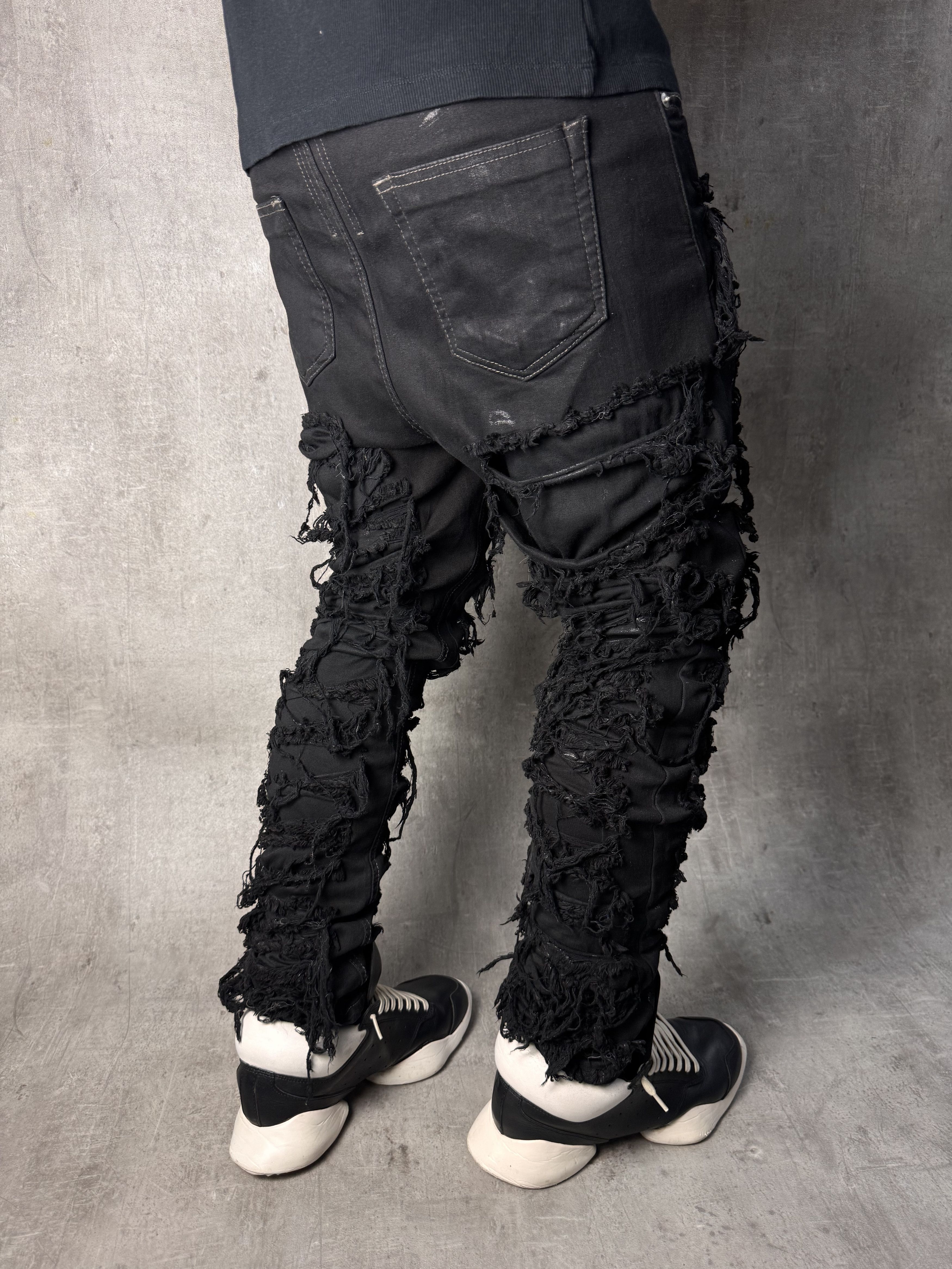 Rick Owens RICK OWENS DRKSHDW Slashed Detroit Cut Jeans in Black Size US 32 / EU 48 - 5 Thumbnail