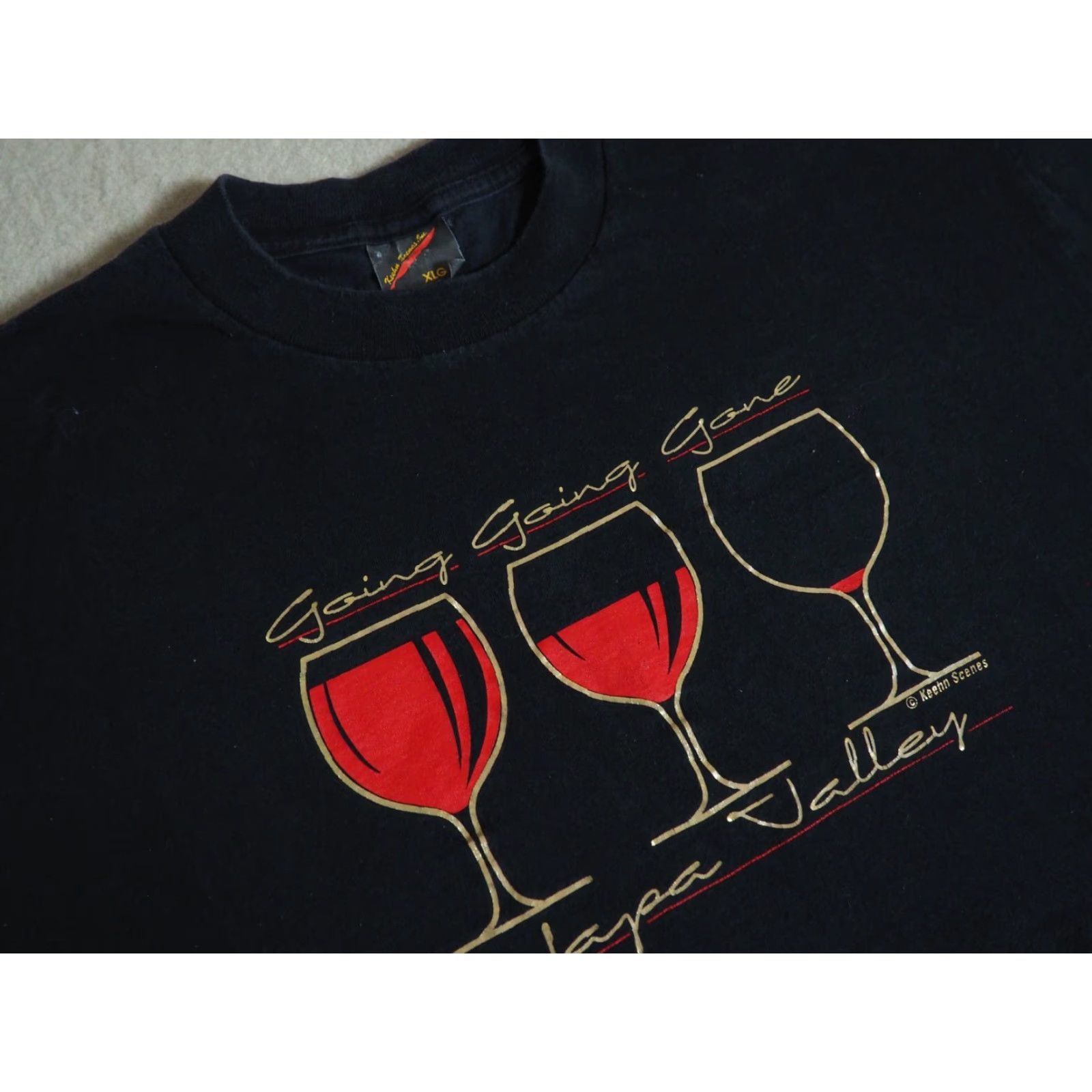 Vintage VTG 90s Napa Valley California Wine Faded Black Joke Tee T-Shirt USA XL Shirt Men Size US XL / EU 56 / 4 - 4 Thumbnail