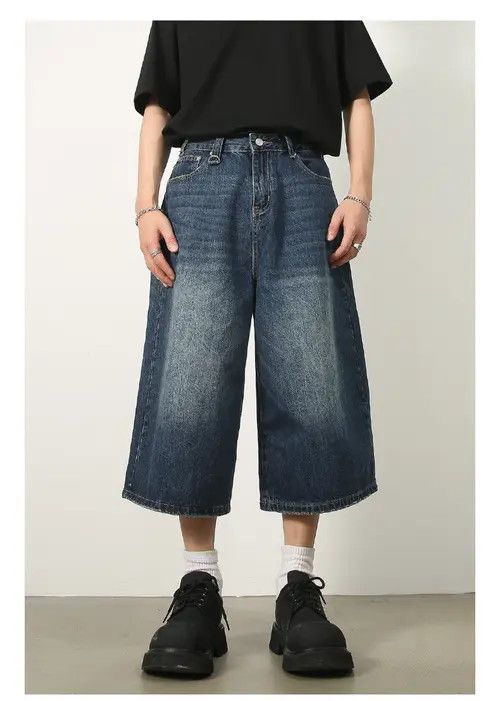 Other Washed vintage distressed cropped straight denim shorts Size US 32 / EU 48 - 1 Thumbnail