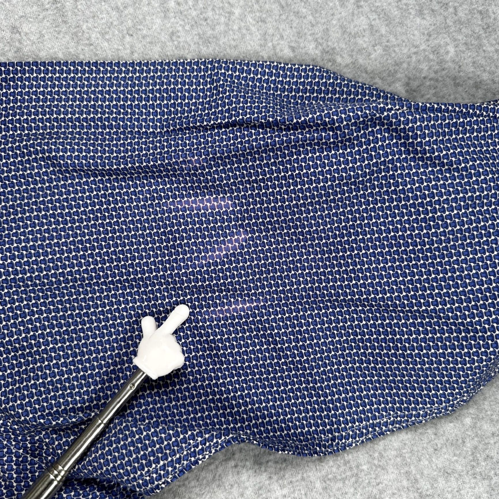 Ermenegildo Zegna Ermenegildo Zegna Dress Shirt Mens L Blue Geometric Spread Collar Long Sleeve Size 42R - 6 Thumbnail