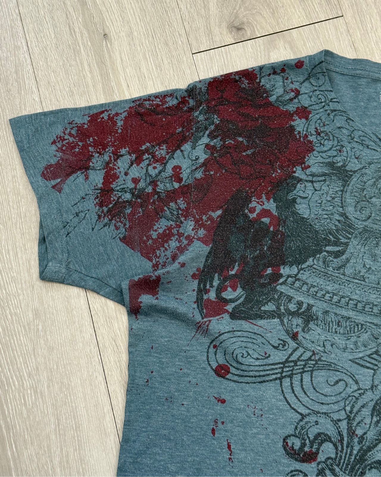 Apt. 9 Y2K APT.9 Blood Splatter Men's Teal T-Shirt - Size XL Size US XL / EU 56 / 4 - 4 Thumbnail