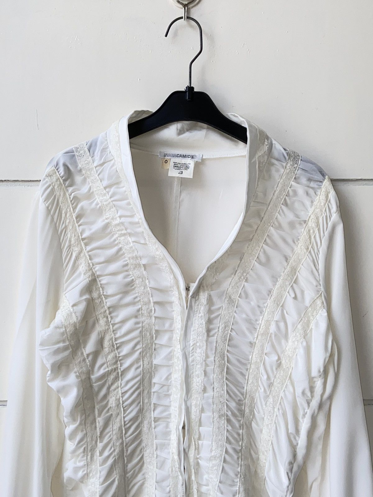 Designer × Japanese Brand NARA CAMICIE White Blouse Size XS / US 0-2 / IT 36-38 - 2 Thumbnail