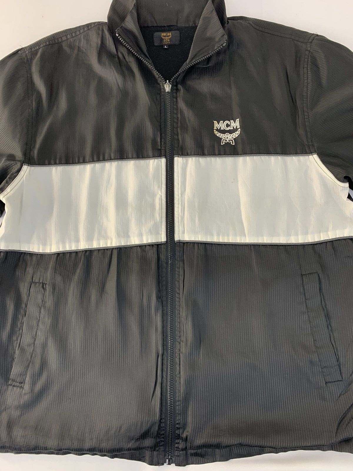 MCM 90s MCM Quilted Hooded Jacket White Block Chest Zipper Size US L / EU 52-54 / 3 - 2 Thumbnail