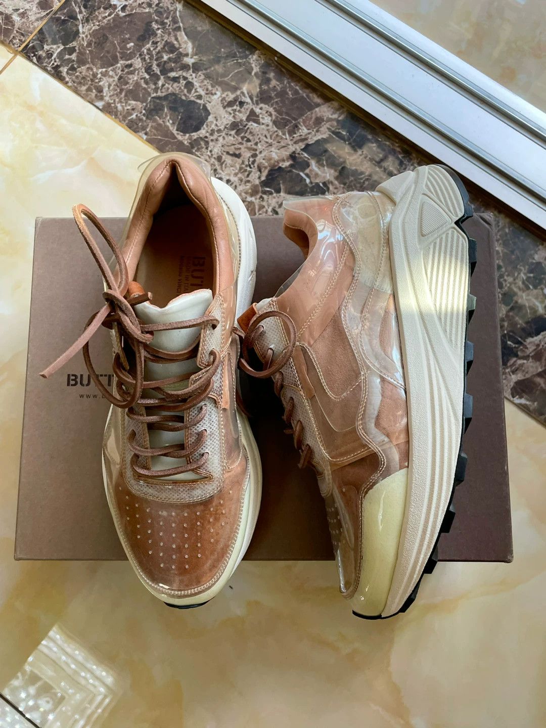 Buttero BUTTERO Men's PVC Leather-Lined Sneakers EU39(40) New w/Box Size US 6 / EU 39 - 8 Thumbnail