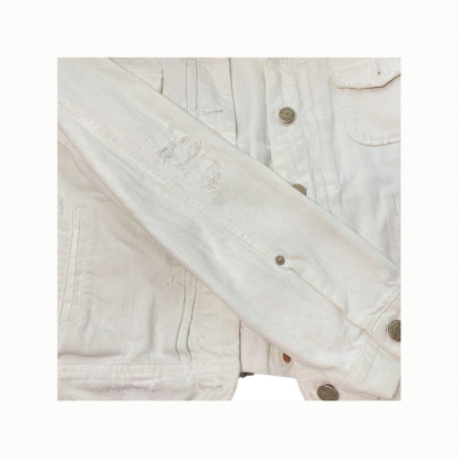 J.Crew J. CREW Vintage White Denim Utility Jacket Size L / US 10 / IT 46 - 8 Thumbnail
