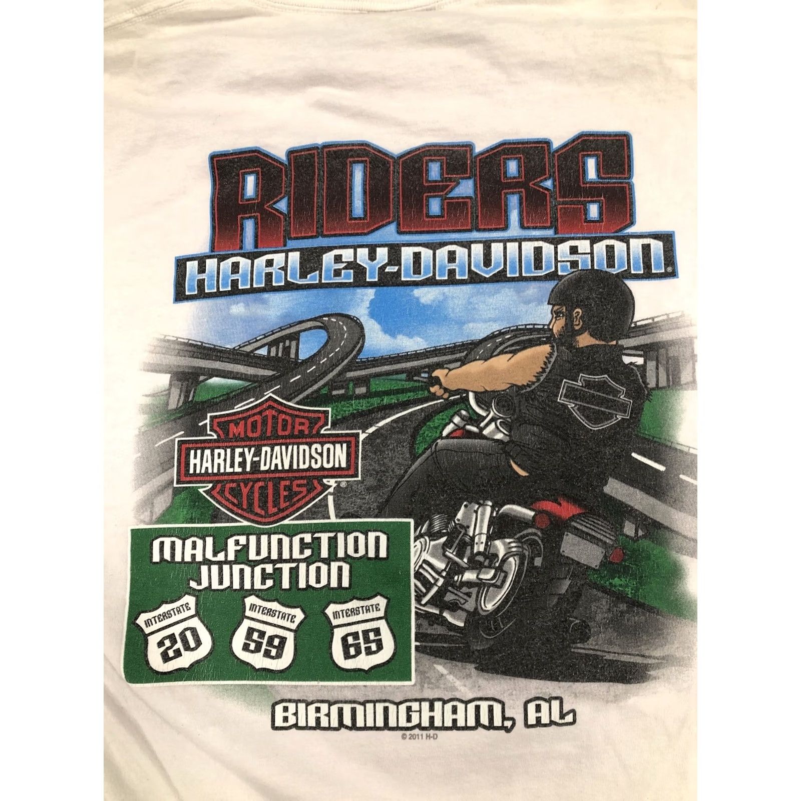Harley Davidson Harley-Davidson Shirt Motorcycle Graphic Print Long Sleeve Double-Sided 2011 2018 Birmingham AL White L Mens Size US L / EU 52-54 / 3 - 2 Thumbnail