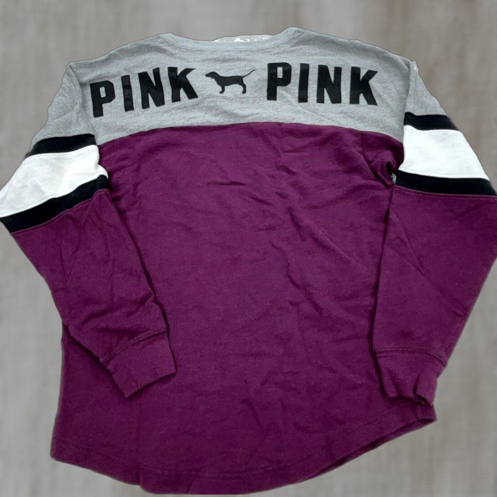 Victoria's Secret Victoria's Secret Pink Sweatshirt Women XS Purple Gray Laced Neck Sweater Size XS / US 0-2 / IT 36-38 - 1 Thumbnail