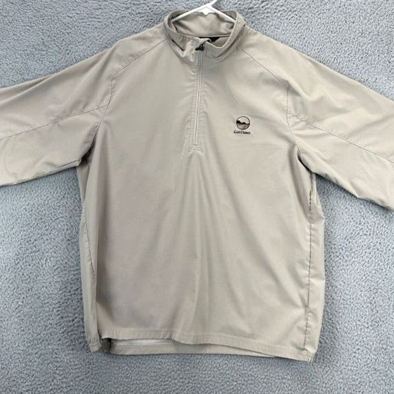 Vintage Zero Restriction Golf Jacket Mens Large Tan Quarter Zip Short Sleeve Windbreaker Pullover Breathable Lightweight Tour Series Size US L / EU 52-54 / 3 - 3 Thumbnail