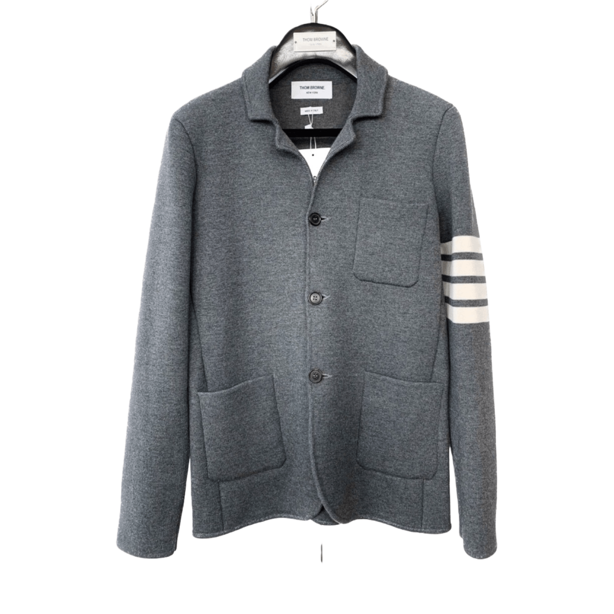 Thom Browne 4-Bar Wool Knit Blazer Cardigan (L)