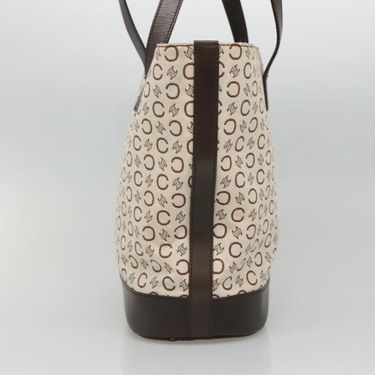 Celine CELINE C Macadam Canvas Tote Bag Gold White Size ONE SIZE - 5 Thumbnail