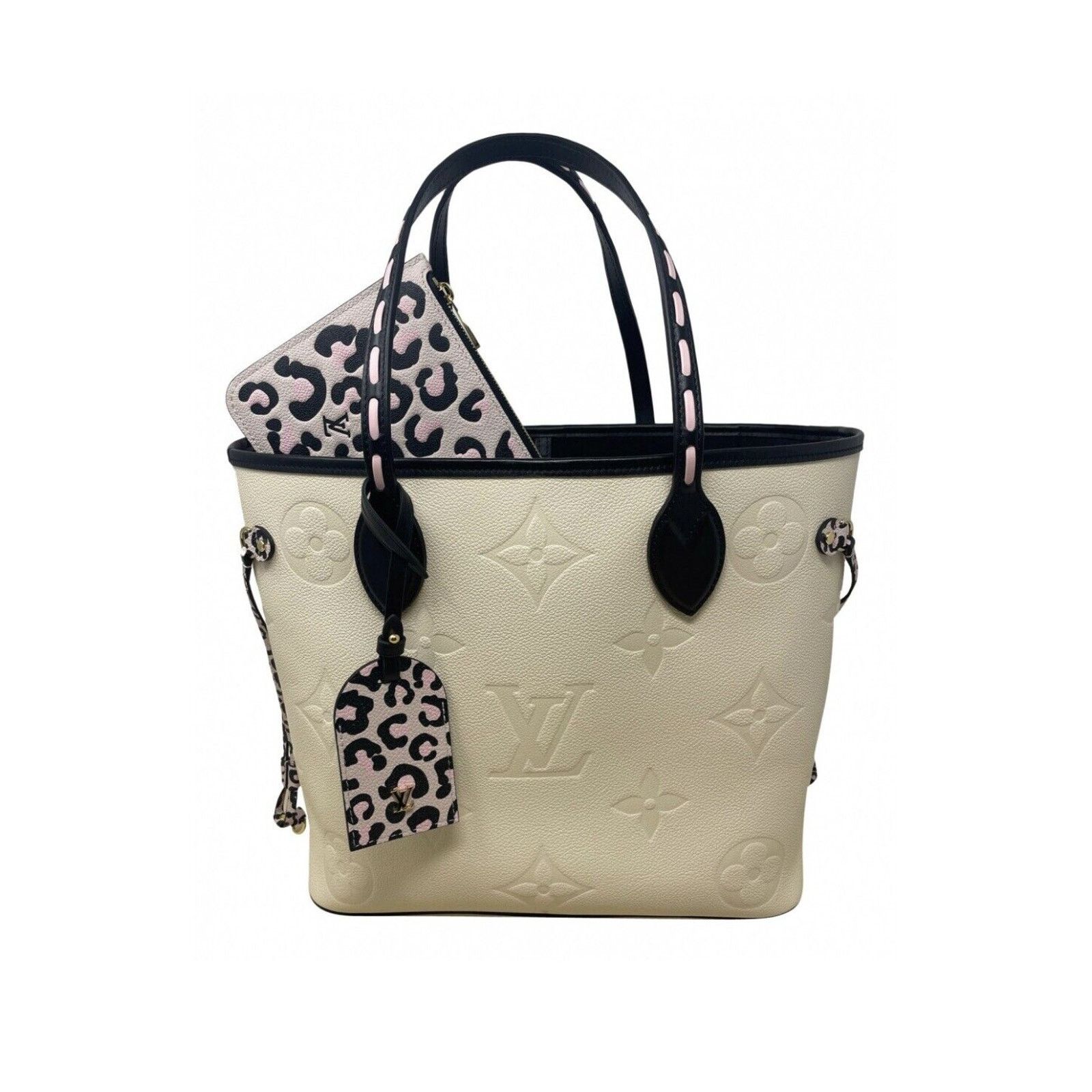 Louis Vuitton Louis Vuitton Neverfull Wild At Heart MM Ivory Leather NEW Size ONE SIZE - 14 Thumbnail