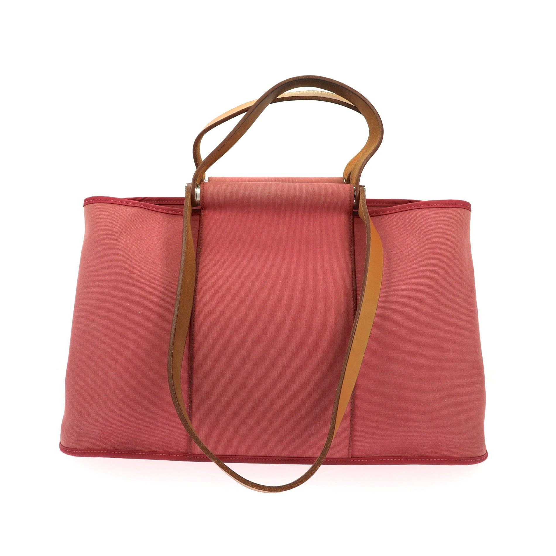 image of Hermes Cabag Handbag In Pink Fabric, Women's