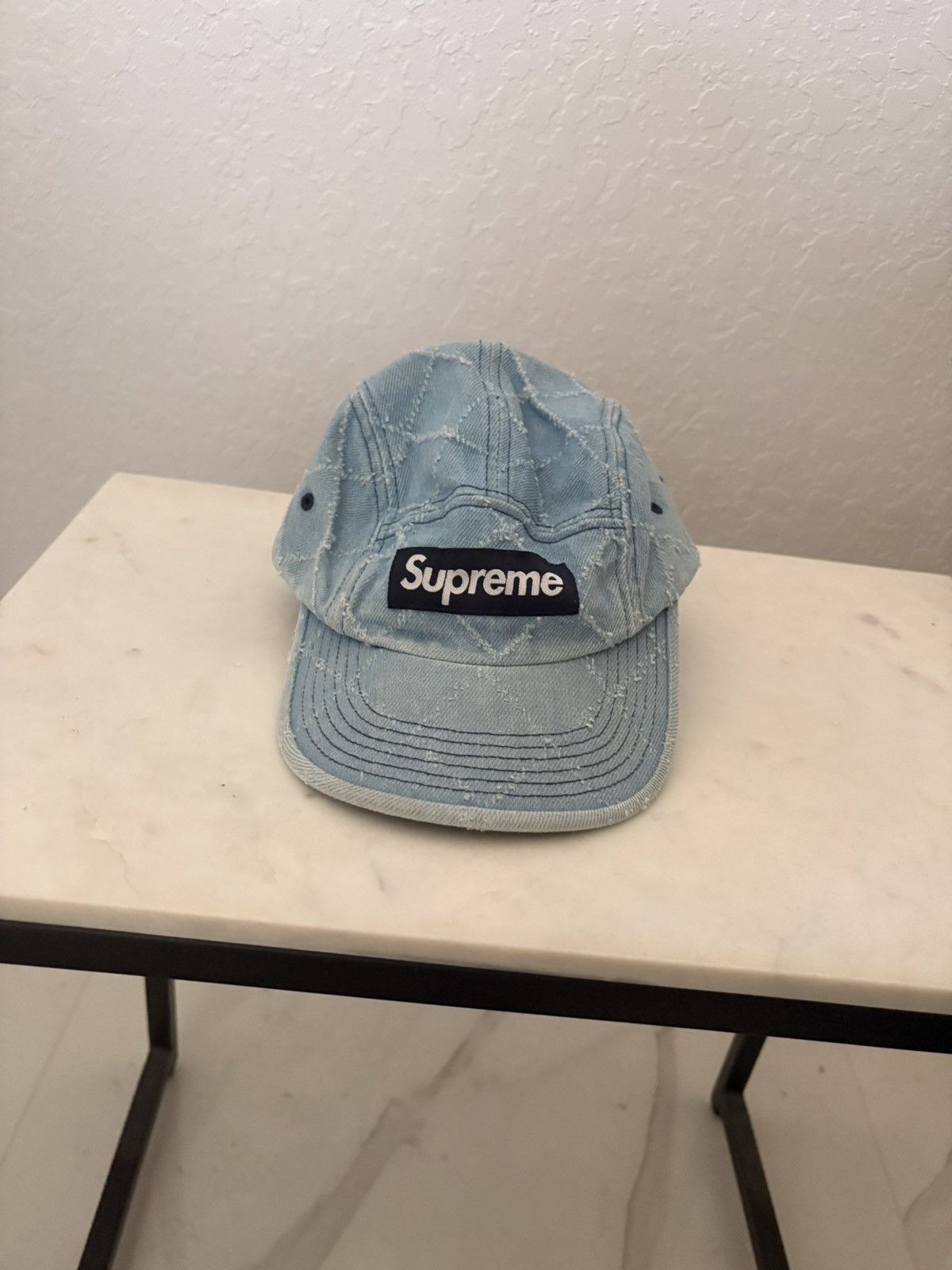 Supreme Supreme Denim Argyle Camp Cap FW 14 | Grailed