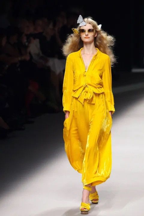 Sonia Rykiel S/S 08 Sonia Rykiel marigold yellow velvet bomber jacket 38 Size S / US 4 / IT 40 - 5 Thumbnail
