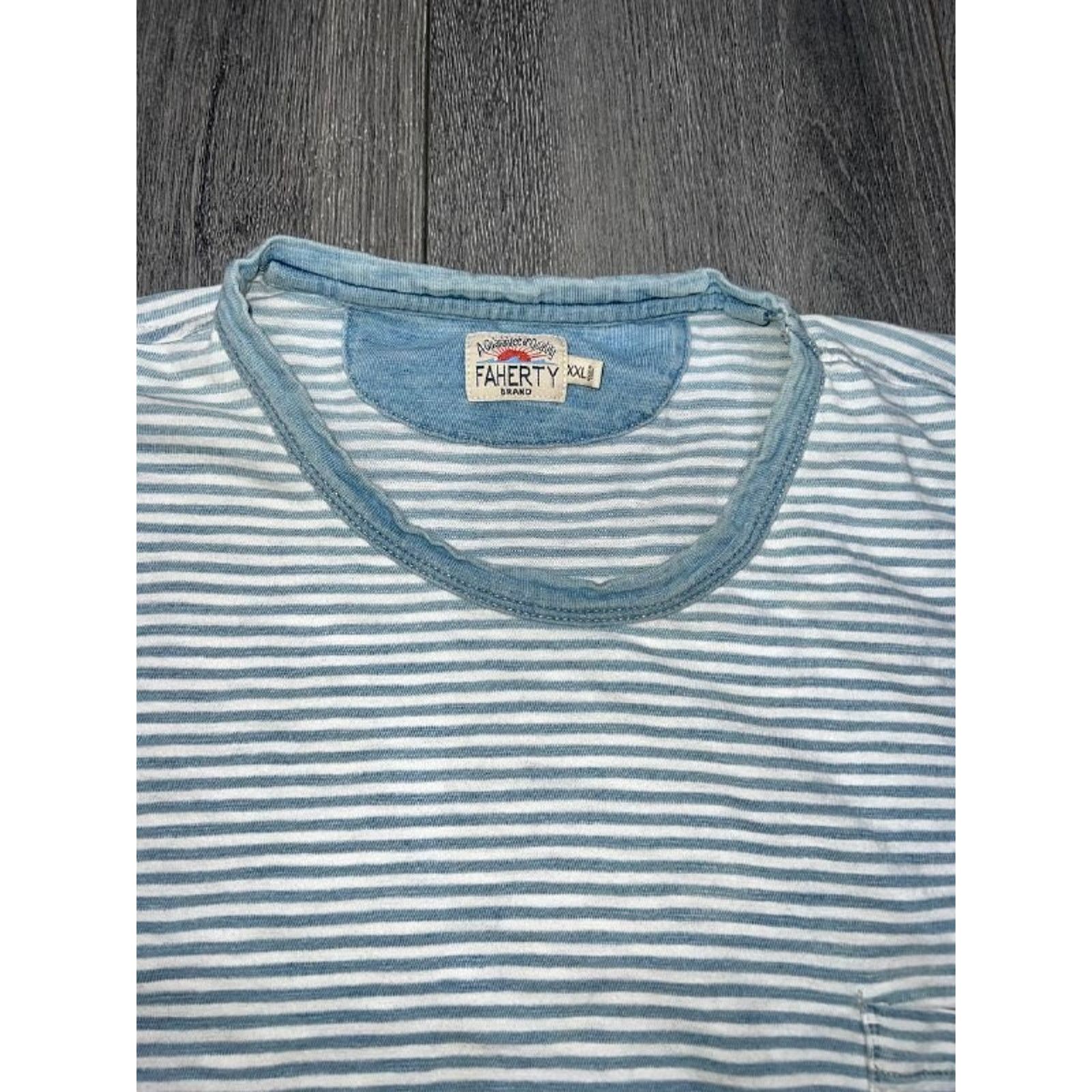 Faherty Faherty Short Sleeve Indigo Pocket Tee XXL blue A003248 Size US XXL / EU 58 / 5 - 3 Thumbnail