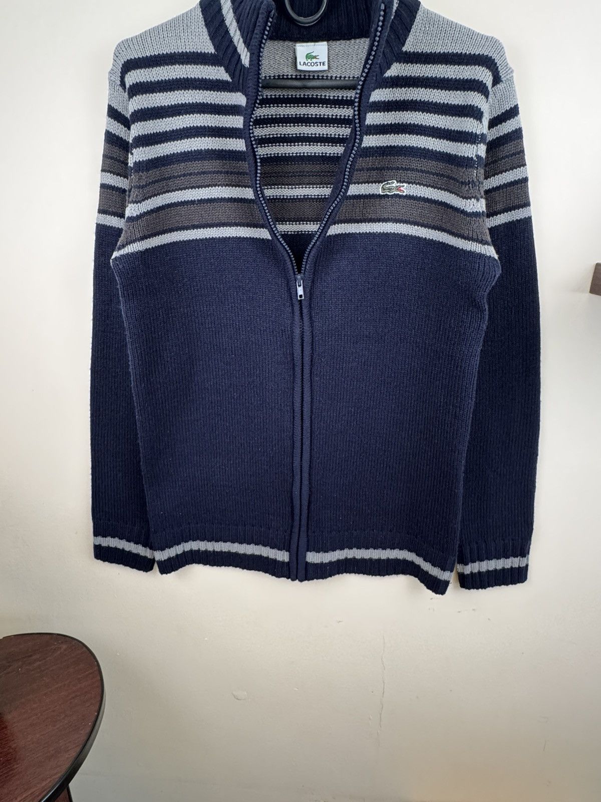 Lacoste Vintage Lacoste Knitwear Sweater S Striped Blu Gray Casual Size US S / EU 44-46 / 1 - 18 Thumbnail