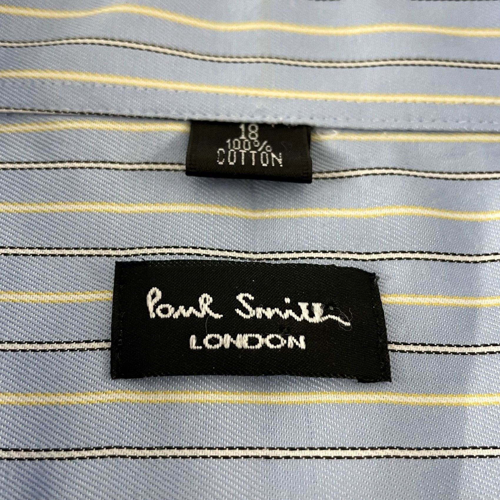 Paul Smith Paul Smith Striped Long Sleeve Shirt Men's 18 Blue Cotton Button-Up 100% Size US XXL / EU 58 / 5 - 2 Thumbnail