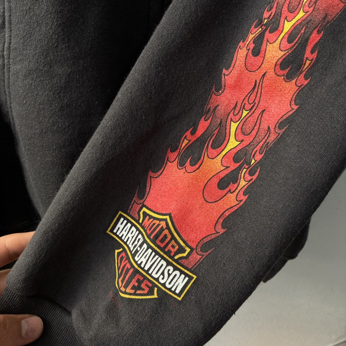 Harley Davidson Vintage Harley Davidson Chrome Flames Zip Up Hoodie Black Size US L / EU 52-54 / 3 - 4 Thumbnail
