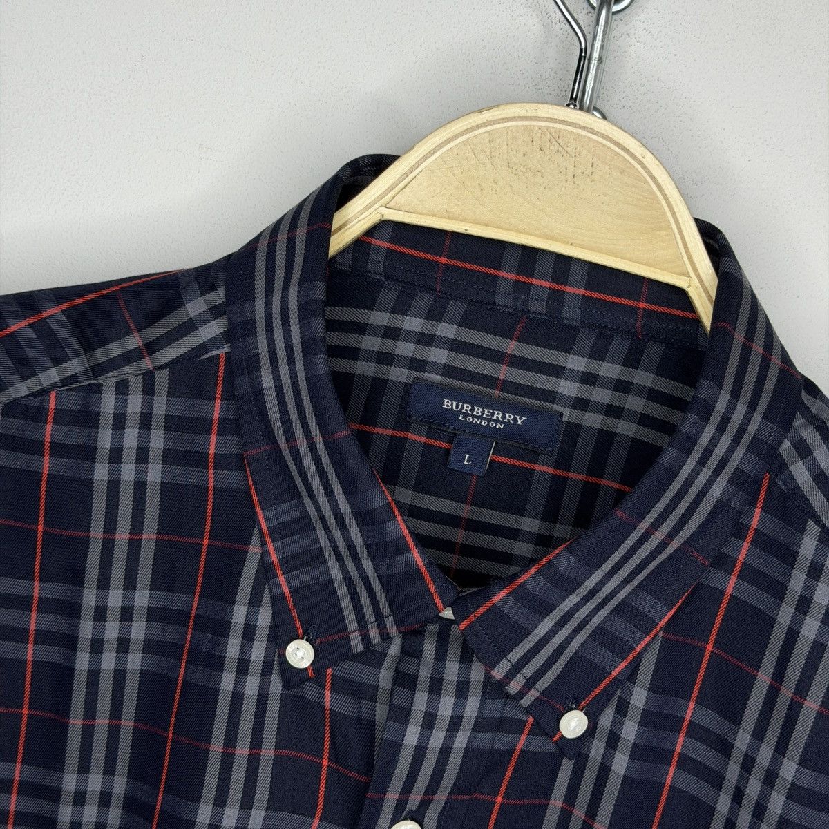 Burberry Burberry Nova Check Navy Checkered Shirt Button Up BRAND NEW Size US L / EU 52-54 / 3 - 6 Thumbnail