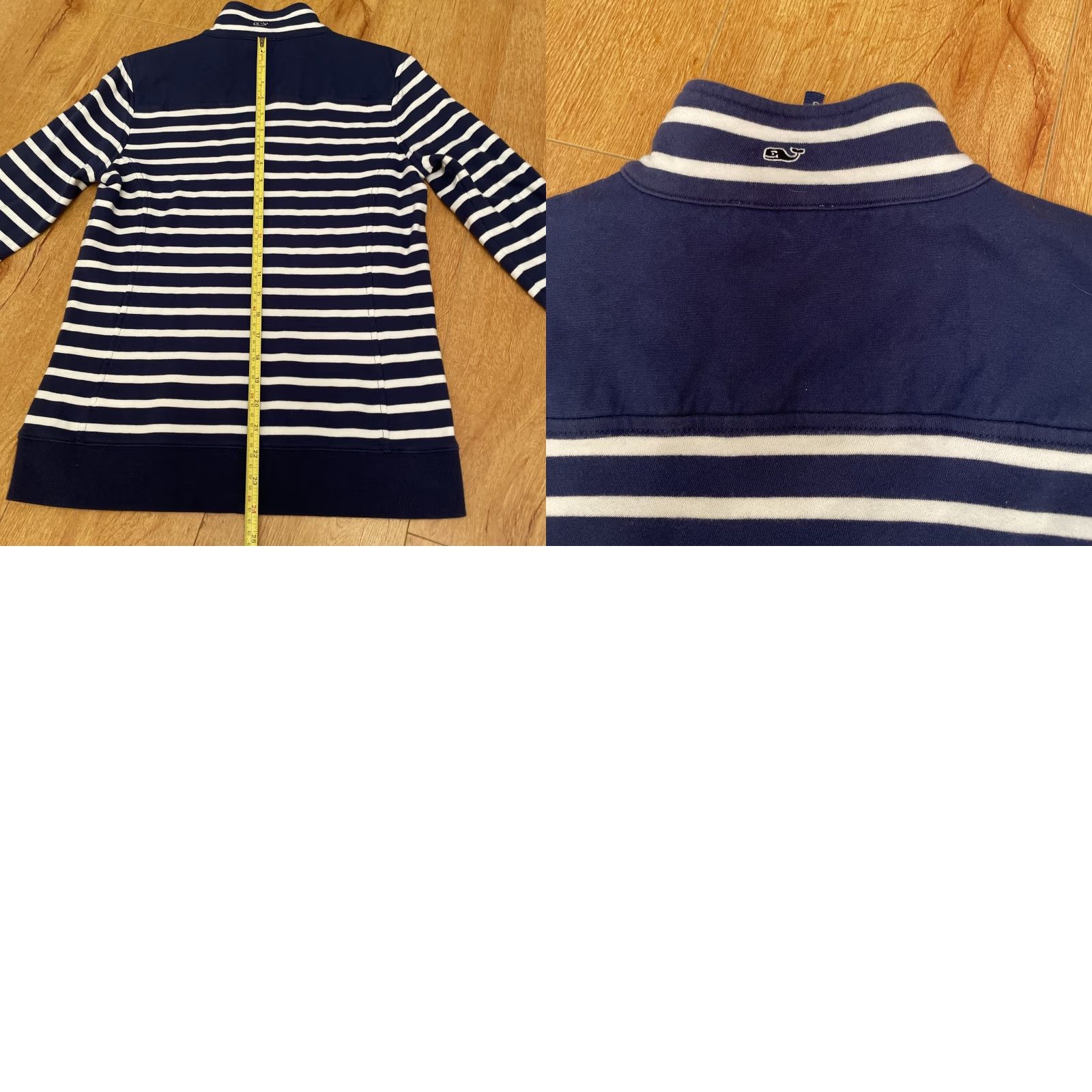 Vineyard Vines Vineyard Vines Shep Shirt XS Collared 1/4 Zip Sweatshirt Cotton Navy White Stripe Knit Long Sleeve Mock Neck Zip Logo USA Preppy Womens XS Size XS / US 0-2 / IT 36-38 - 9 Thumbnail