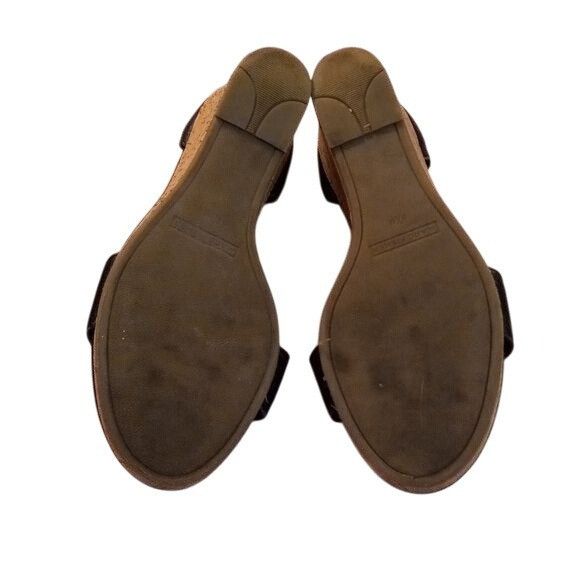 Marc Fisher Marc Fisher 8.5M Black Leather Wedge Sandals Cork Heel Studd Size US 8.5 / IT 38.5 - 6 Thumbnail