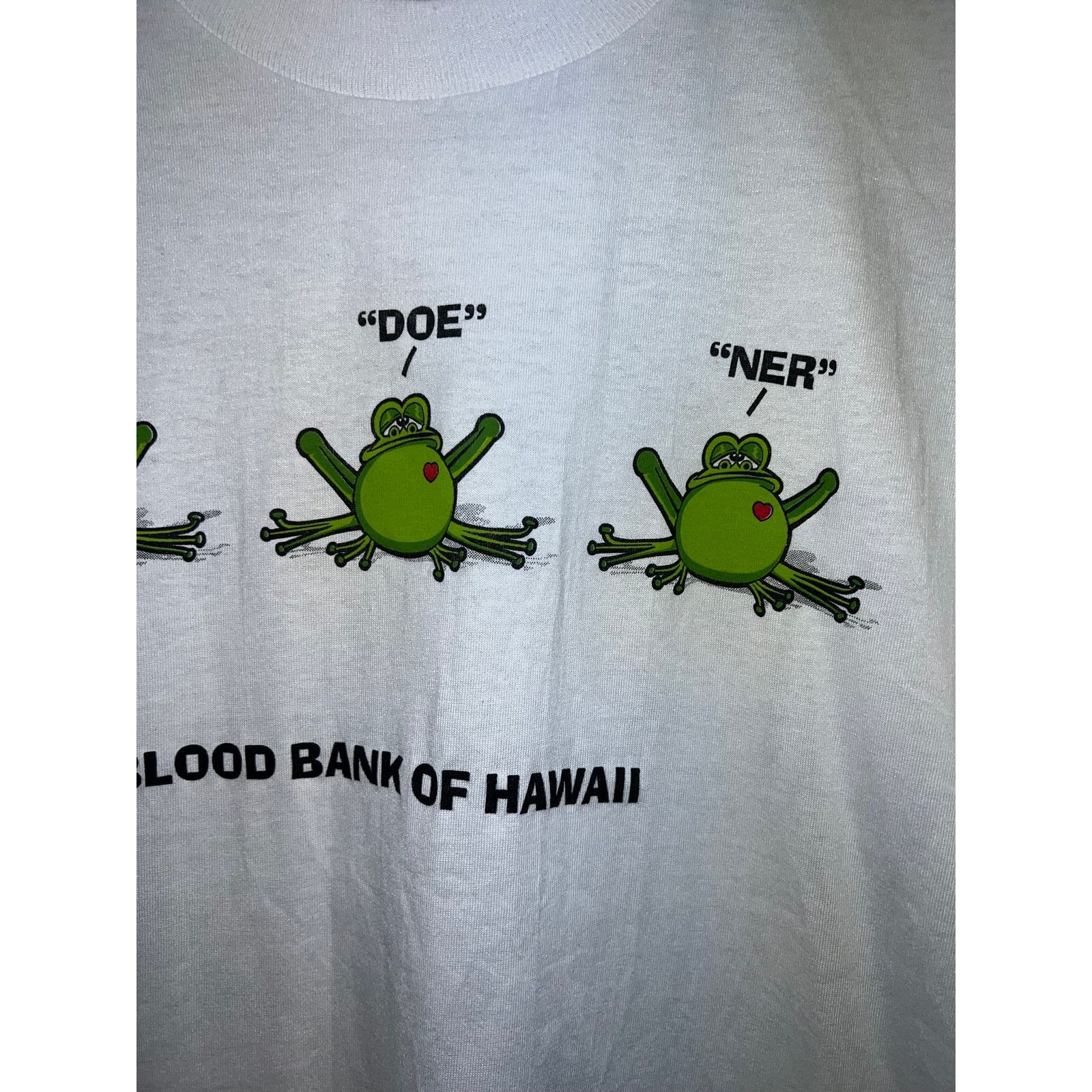 Fruit Of The Loom Vintage Frog Shirt Hawaii Blood Bank Donor Frogs XL 90s Size US XL / EU 56 / 4 - 4 Thumbnail